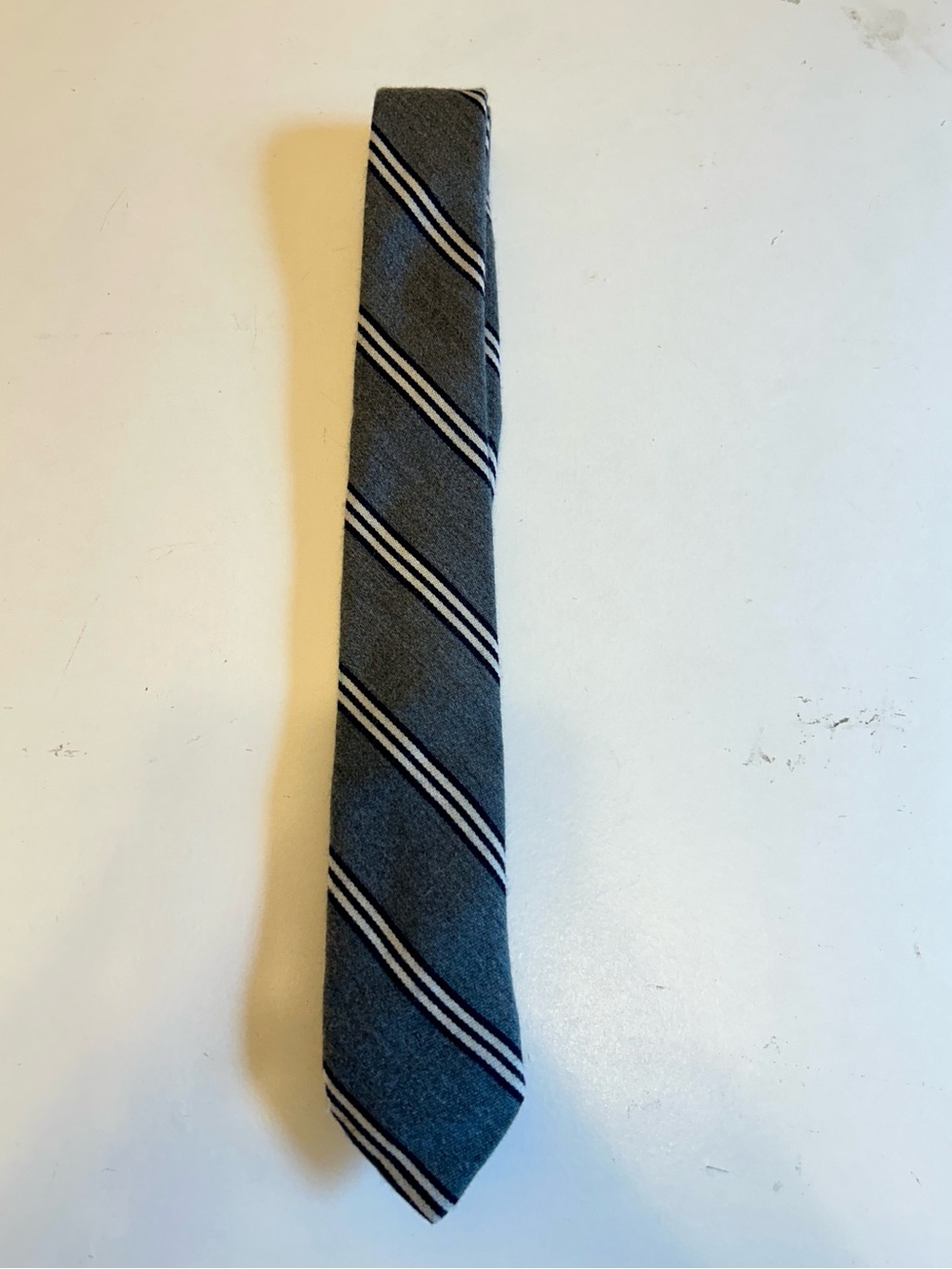 Steven Alan Classic Men's Grey Striped Tie